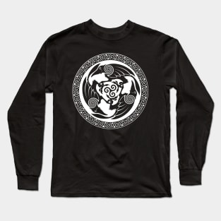 Celtic Spirals Ravens Triskele Long Sleeve T-Shirt